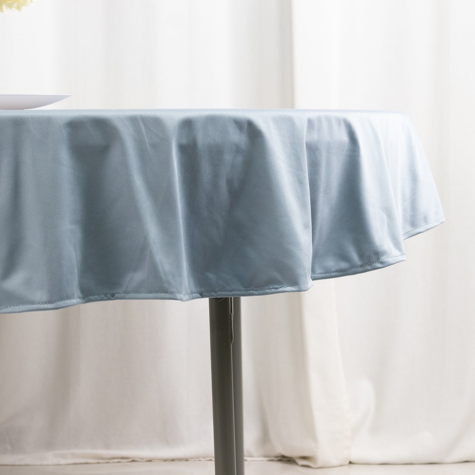 Scuba Round 70" Tablecloth Dusty Blue - Wrinkle Free & Stain Resistant Table Cover - Bell Racket Store