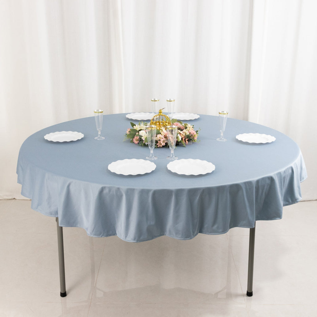 Scuba Round 70" Tablecloth Dusty Blue - Wrinkle Free & Stain Resistant Table Cover - Bell Racket Store
