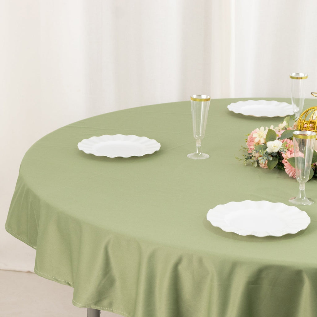 Scuba Round 70" Tablecloth Dusty Sage Green - Wrinkle Free & Stain Resistant Table Cover - Bell Racket Store