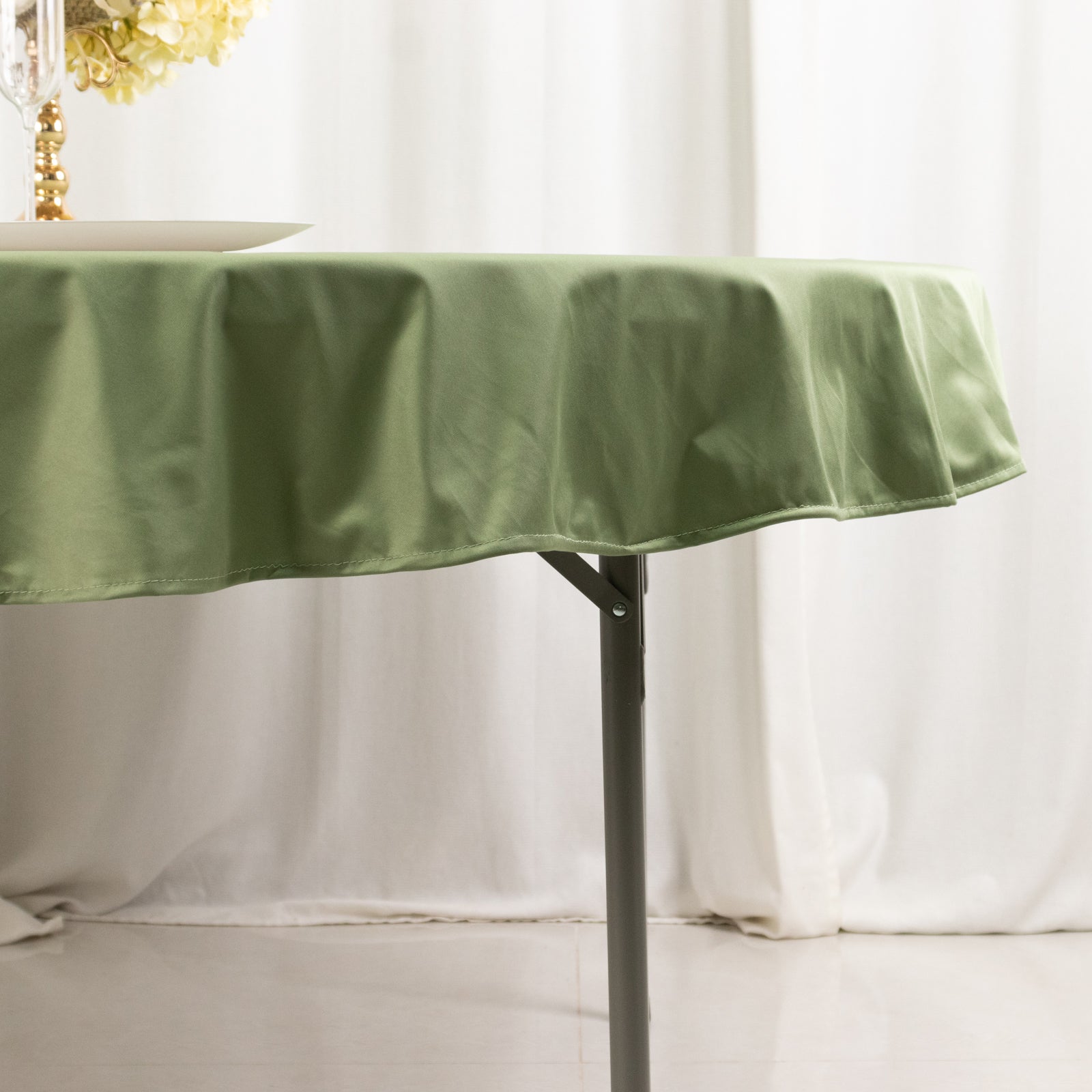 Scuba Round 70" Tablecloth Dusty Sage Green - Wrinkle Free & Stain Resistant Table Cover - Bell Racket Store