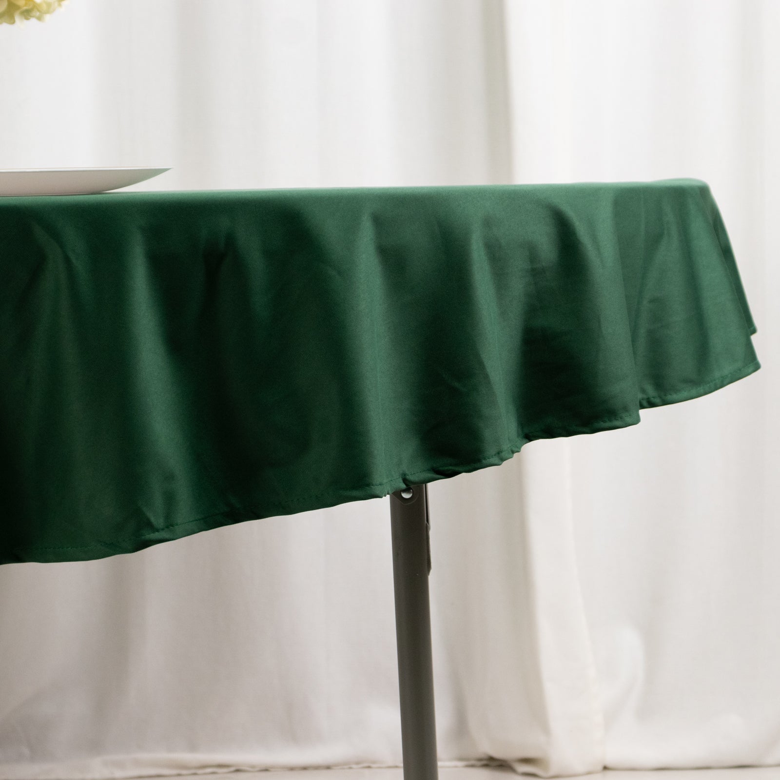 Scuba Round 70" Tablecloth Hunter Emerald Green - Wrinkle Free & Stain Resistant Table Cover - Bell Racket Store