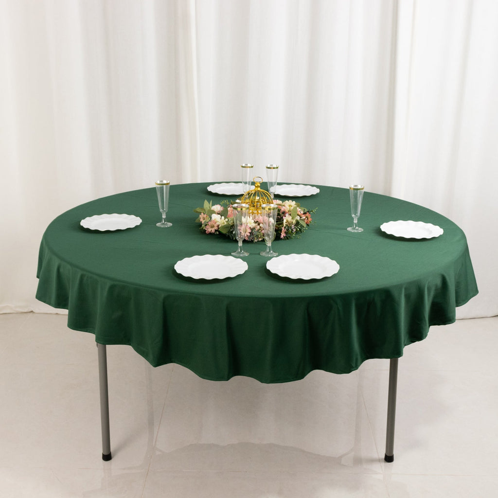 Scuba Round 70" Tablecloth Hunter Emerald Green - Wrinkle Free & Stain Resistant Table Cover - Bell Racket Store
