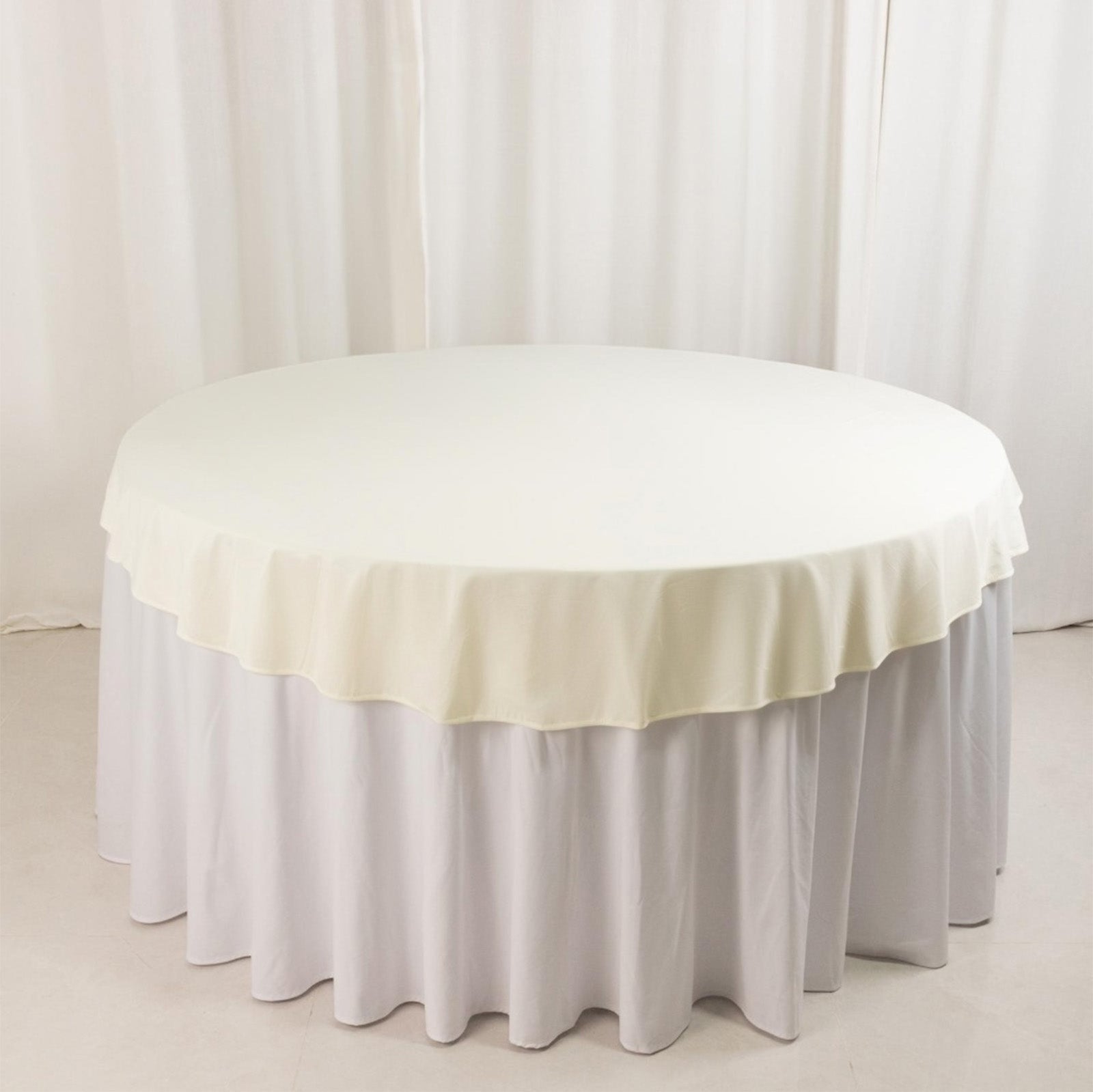 Scuba Round 70" Tablecloth Ivory - Wrinkle Free & Stain Resistant Table Cover - Bell Racket Store