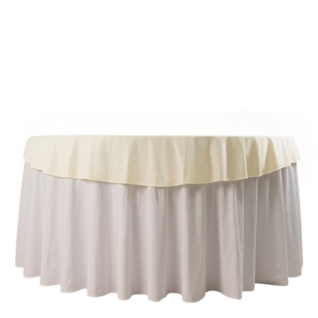 Scuba Round 70" Tablecloth Ivory - Wrinkle Free & Stain Resistant Table Cover - Bell Racket Store