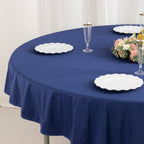 Scuba Round 70" Tablecloth Navy Blue - Wrinkle Free & Stain Resistant Table Cover - Bell Racket Store