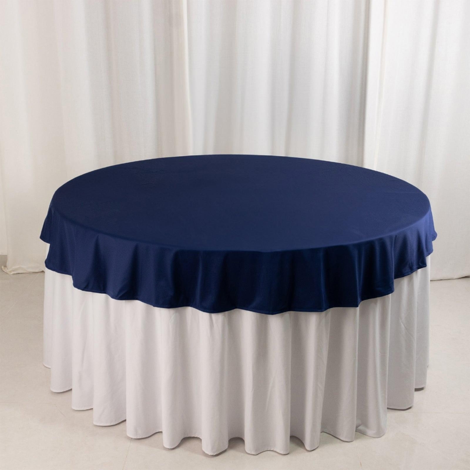 Scuba Round 70" Tablecloth Navy Blue - Wrinkle Free & Stain Resistant Table Cover - Bell Racket Store