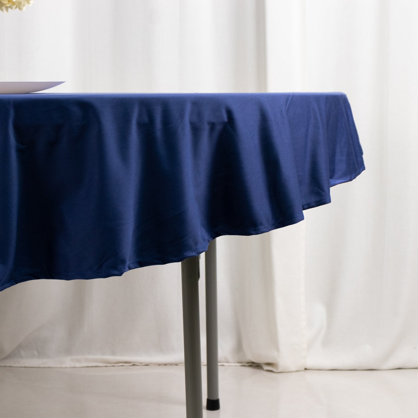 Scuba Round 70" Tablecloth Navy Blue - Wrinkle Free & Stain Resistant Table Cover - Bell Racket Store