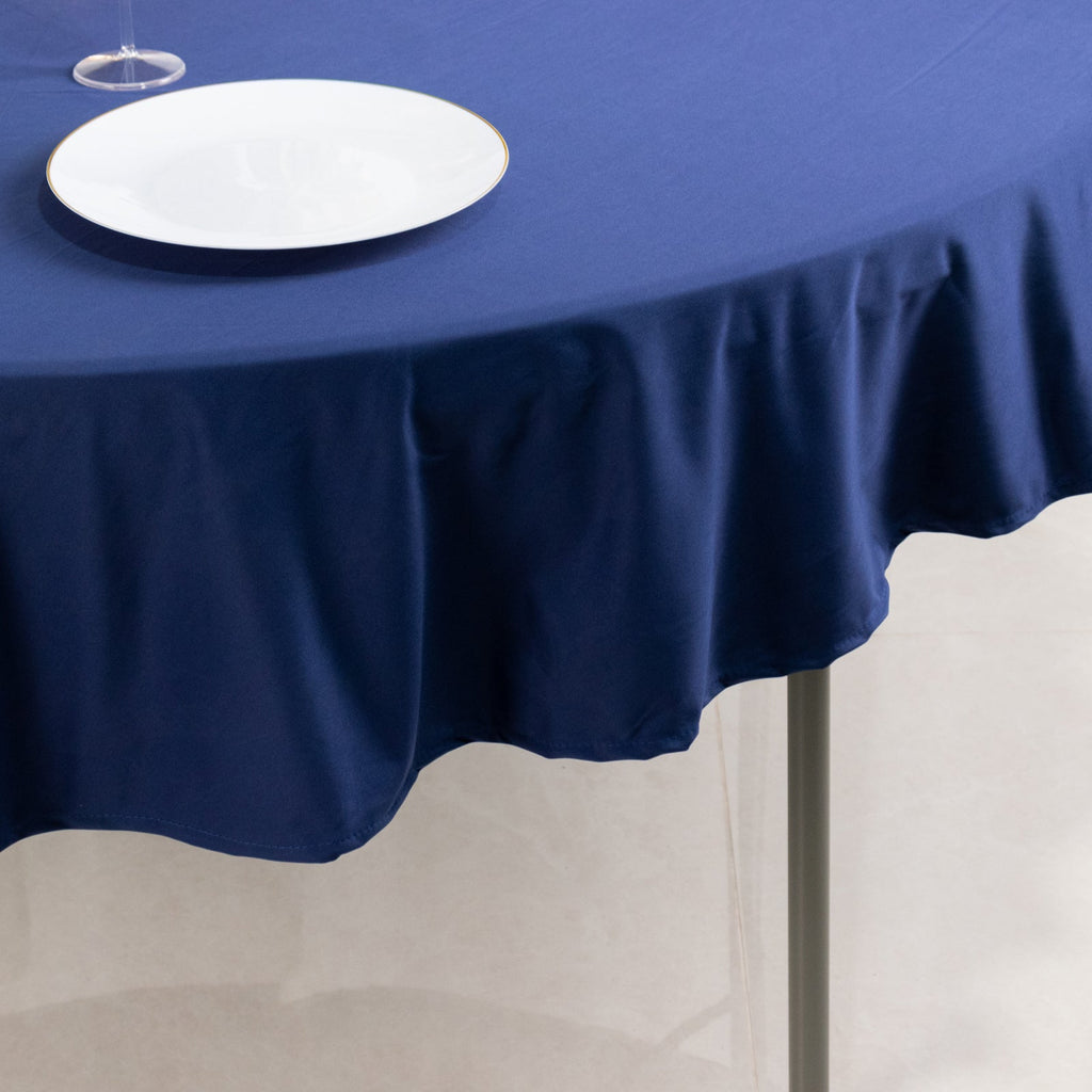 Scuba Round 70" Tablecloth Navy Blue - Wrinkle Free & Stain Resistant Table Cover - Bell Racket Store