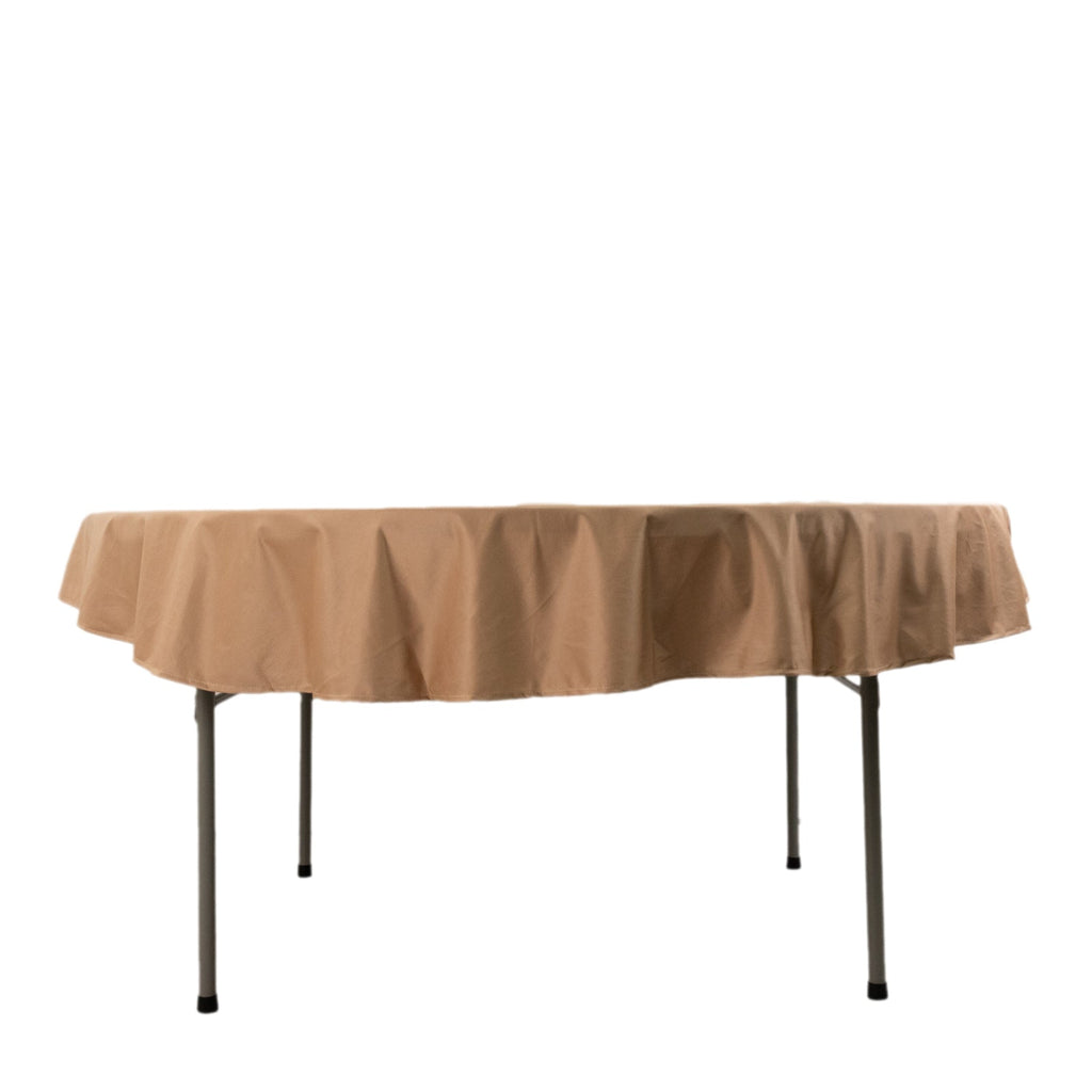 Scuba Round 70" Tablecloth Nude - Wrinkle Free & Stain Resistant Table Cover - Bell Racket Store