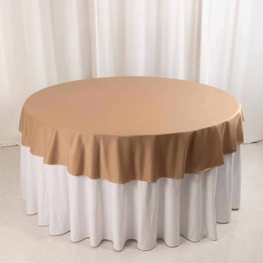 Scuba Round 70" Tablecloth Nude - Wrinkle Free & Stain Resistant Table Cover - Bell Racket Store