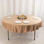 Scuba Round 70" Tablecloth Nude - Wrinkle Free & Stain Resistant Table Cover - Bell Racket Store