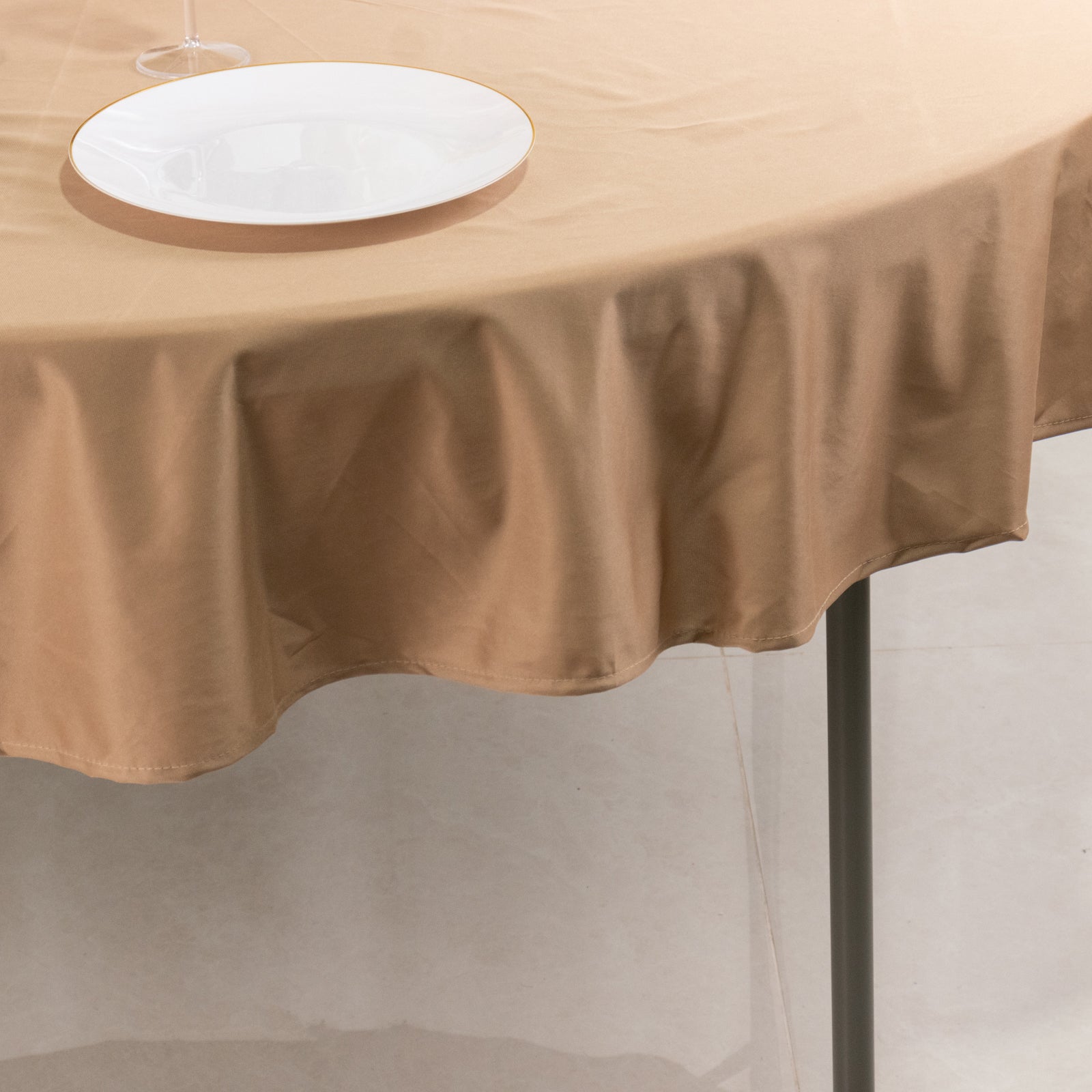 Scuba Round 70" Tablecloth Nude - Wrinkle Free & Stain Resistant Table Cover - Bell Racket Store