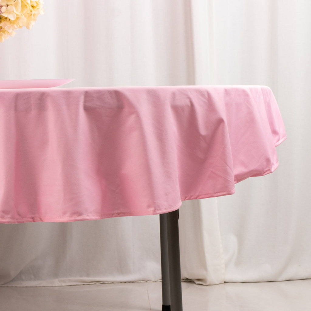 Scuba Round 70" Tablecloth Pink - Wrinkle Free & Stain Resistant Table Cover - Bell Racket Store