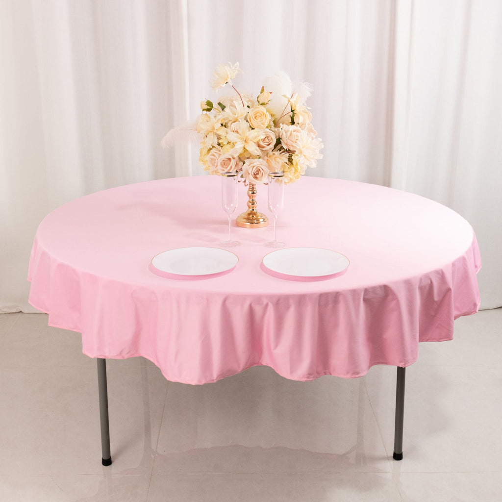 Scuba Round 70" Tablecloth Pink - Wrinkle Free & Stain Resistant Table Cover - Bell Racket Store