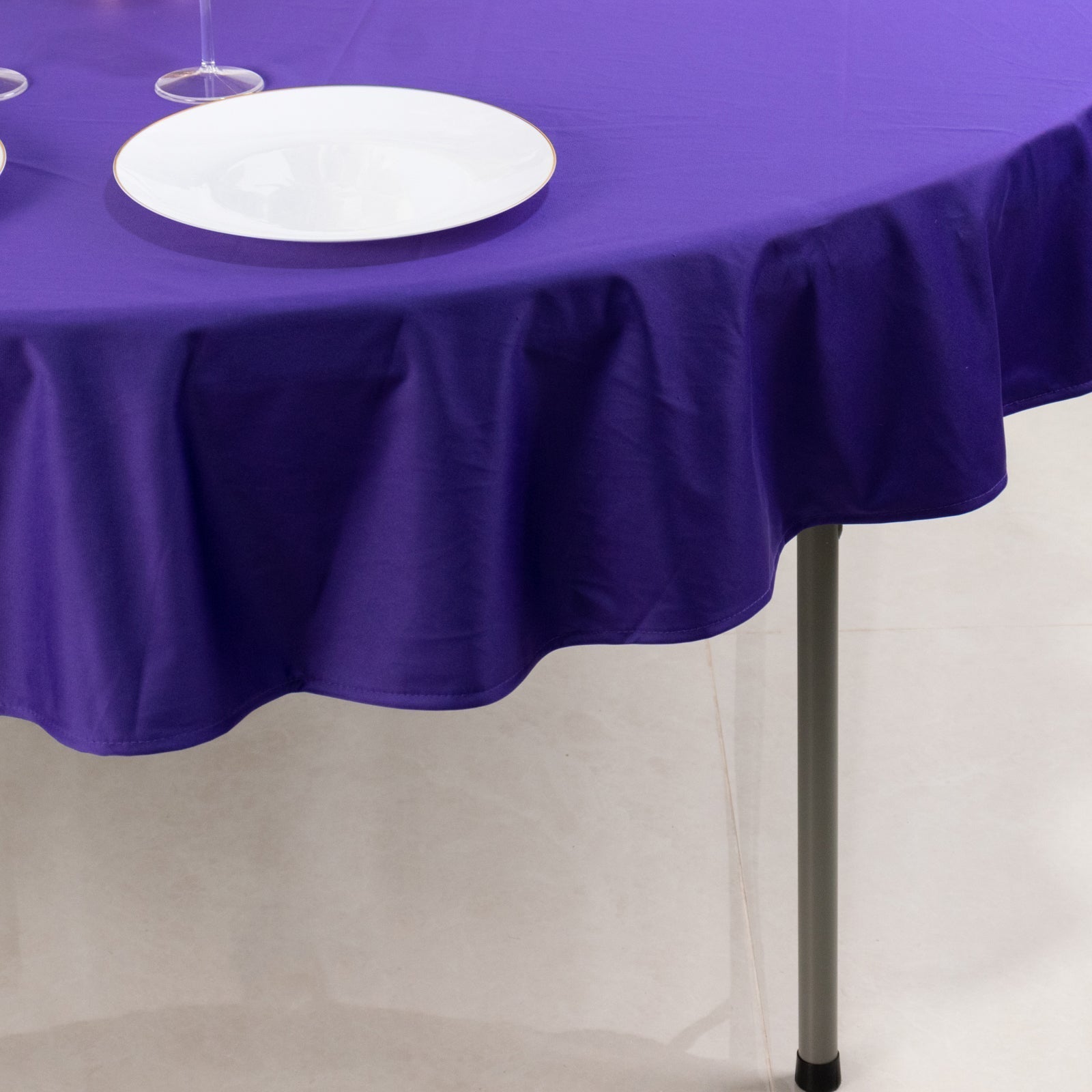 Scuba Round 70" Tablecloth Purple - Wrinkle Free & Stain Resistant Table Cover - Bell Racket Store