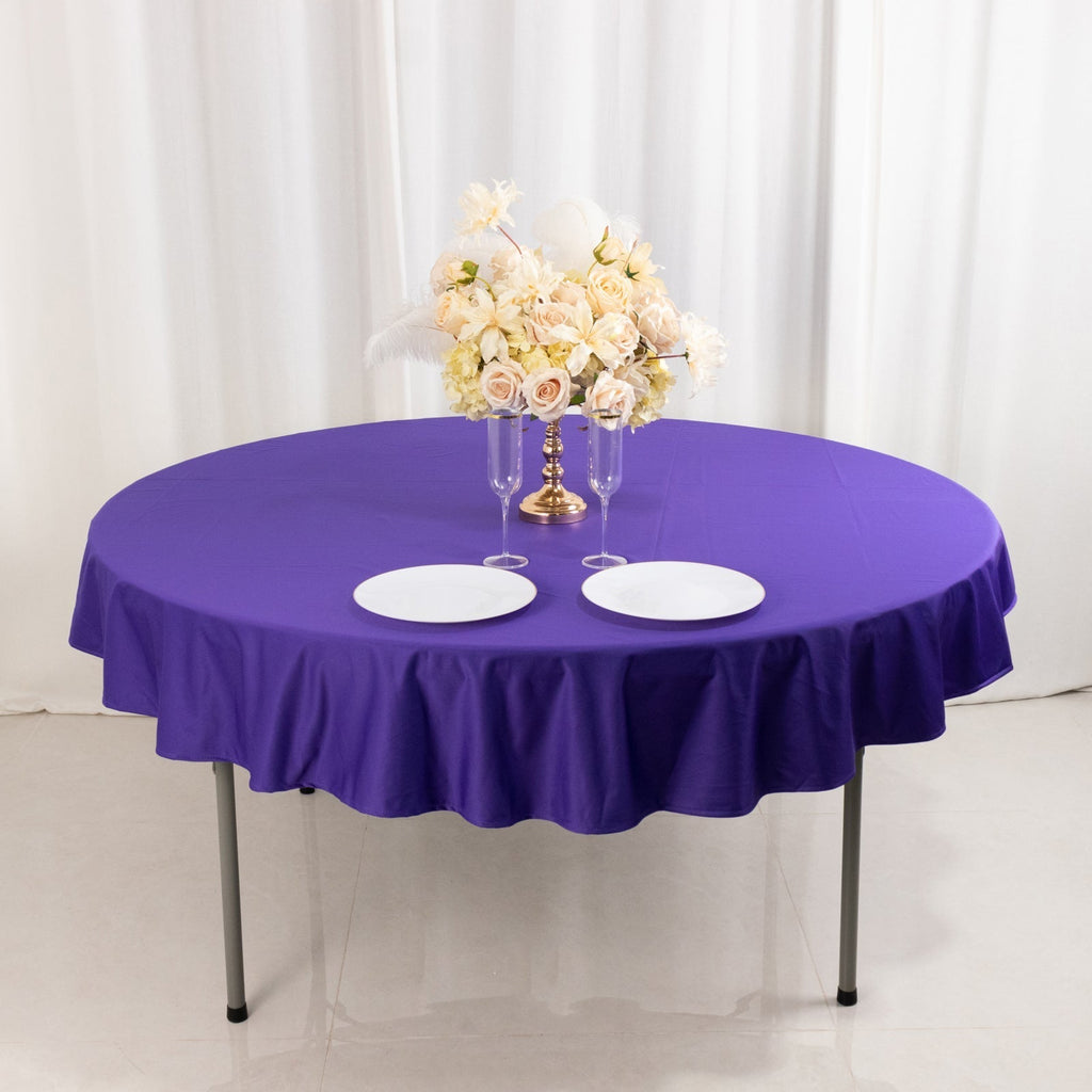 Scuba Round 70" Tablecloth Purple - Wrinkle Free & Stain Resistant Table Cover - Bell Racket Store