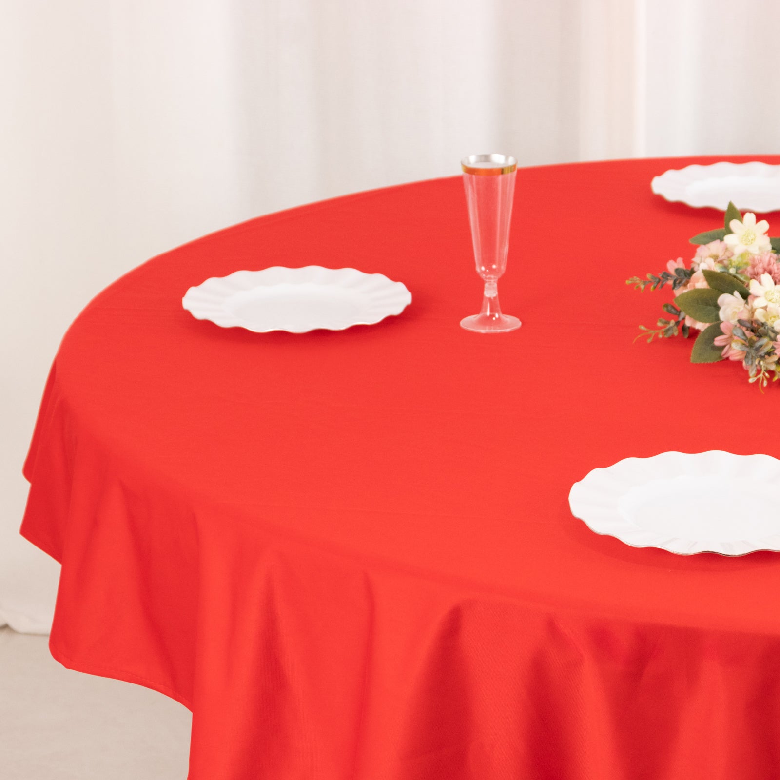 Scuba Round 70" Tablecloth Red - Wrinkle Free & Stain Resistant Table Cover - Bell Racket Store