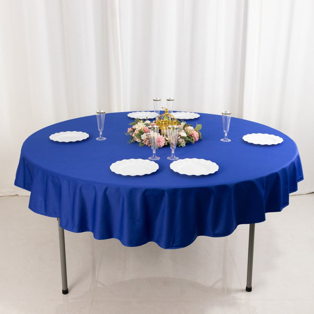Scuba Round 70" Tablecloth Royal Blue - Wrinkle Free & Stain Resistant Table Cover - Bell Racket Store