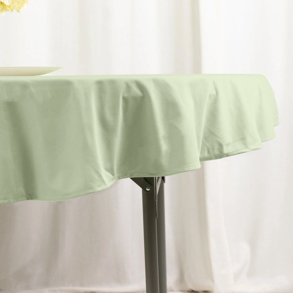 Scuba Round 70" Tablecloth Sage Green - Wrinkle Free & Stain Resistant Table Cover - Bell Racket Store