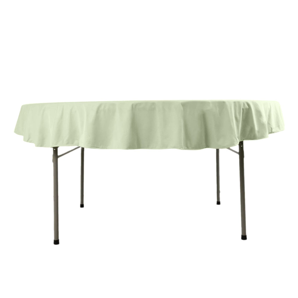 Scuba Round 70" Tablecloth Sage Green - Wrinkle Free & Stain Resistant Table Cover - Bell Racket Store