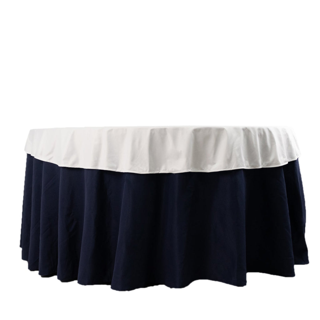 Scuba Round 70" Tablecloth White - Wrinkle Free & Stain Resistant Table Cover for Weddings and Banquets - Bell Racket Store