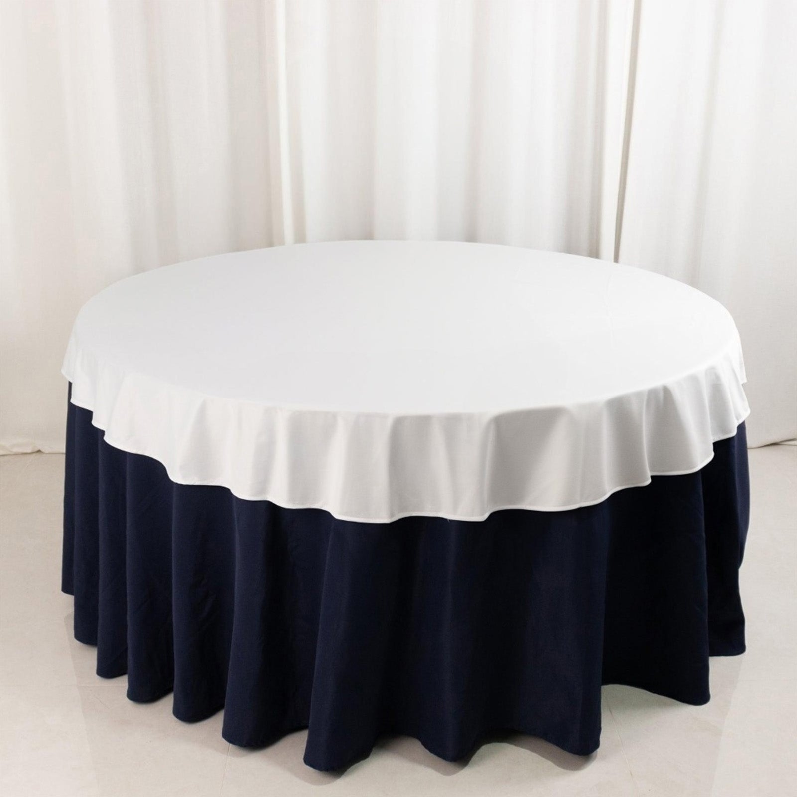 Scuba Round 70" Tablecloth White - Wrinkle Free & Stain Resistant Table Cover for Weddings and Banquets - Bell Racket Store
