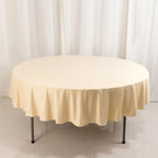 Scuba Round 90" Tablecloth Beige - Wrinkle Free & Stain Resistant Table Cover - Bell Racket Store