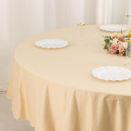 Scuba Round 90" Tablecloth Beige - Wrinkle Free & Stain Resistant Table Cover - Bell Racket Store