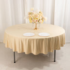 Scuba Round 90" Tablecloth Beige - Wrinkle Free & Stain Resistant Table Cover - Bell Racket Store
