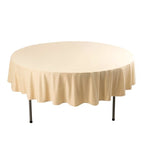 Scuba Round 90" Tablecloth Beige - Wrinkle Free & Stain Resistant Table Cover - Bell Racket Store