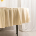 Scuba Round 90" Tablecloth Beige - Wrinkle Free & Stain Resistant Table Cover - Bell Racket Store