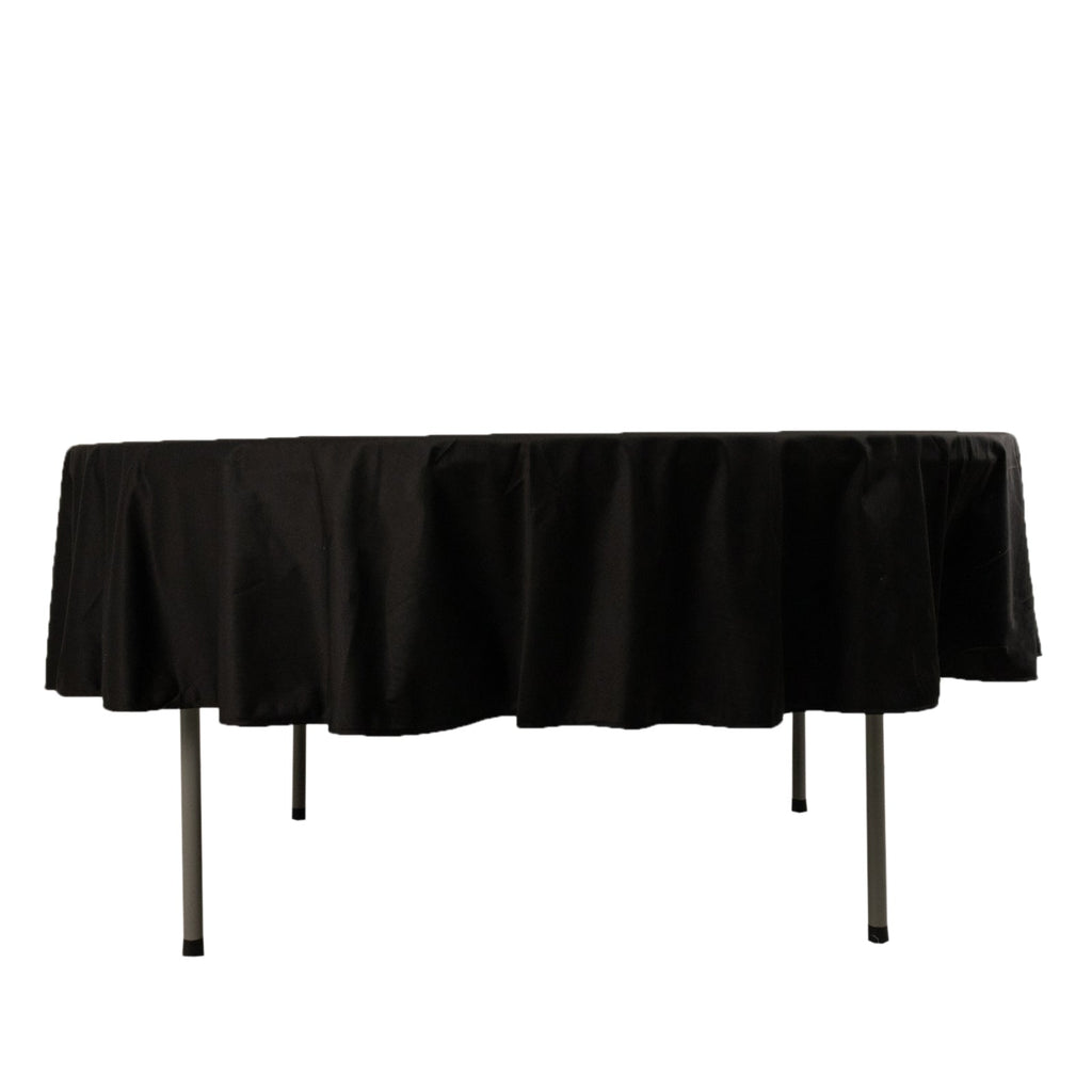Scuba Round 90" Tablecloth Black - Wrinkle Free & Stain Resistant Table Cover for Weddings and Banquets - Bell Racket Store