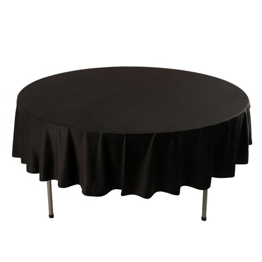 Scuba Round 90" Tablecloth Black - Wrinkle Free & Stain Resistant Table Cover for Weddings and Banquets - Bell Racket Store