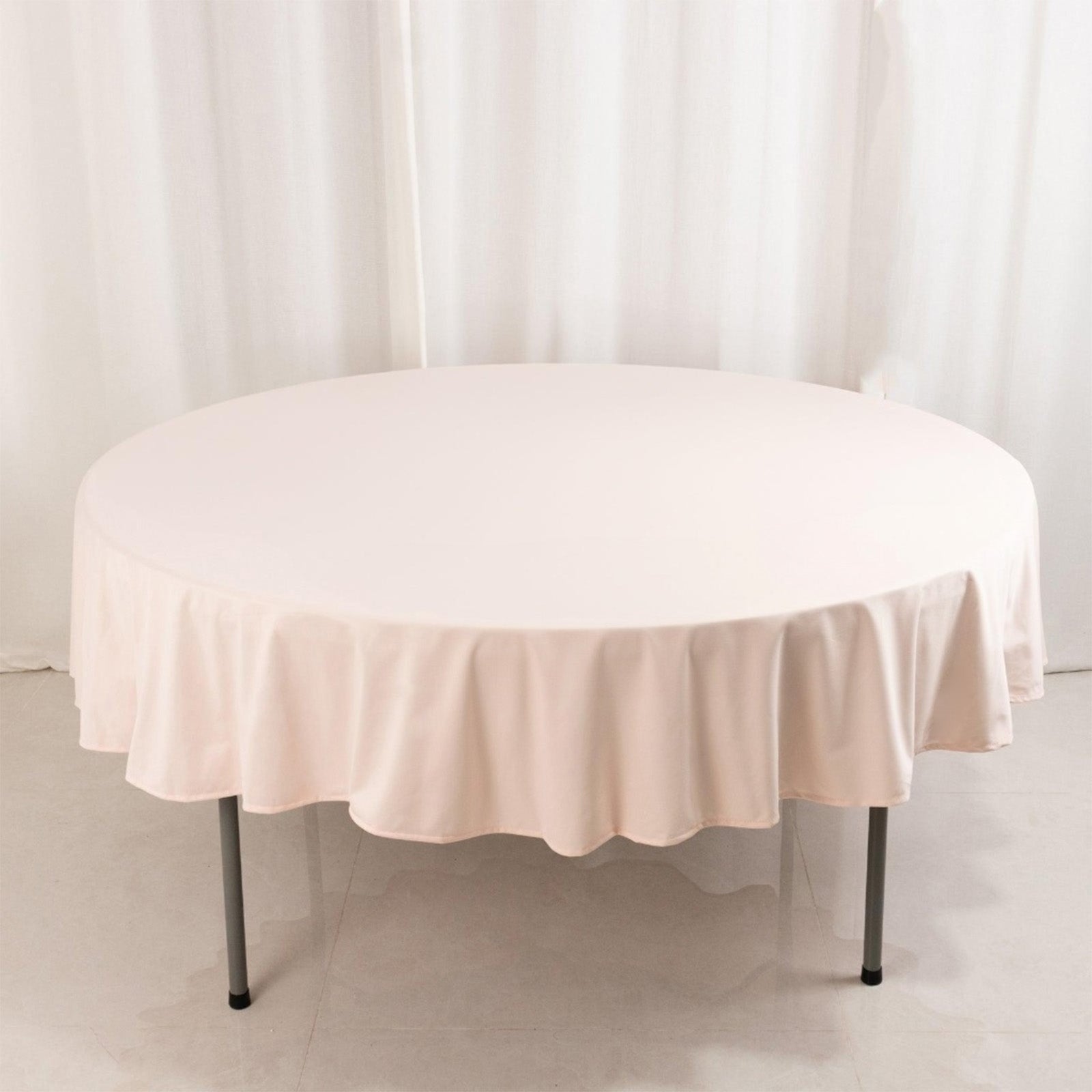 Scuba Round 90" Tablecloth Blush - Wrinkle Free & Stain Resistant Table Cover - Bell Racket Store
