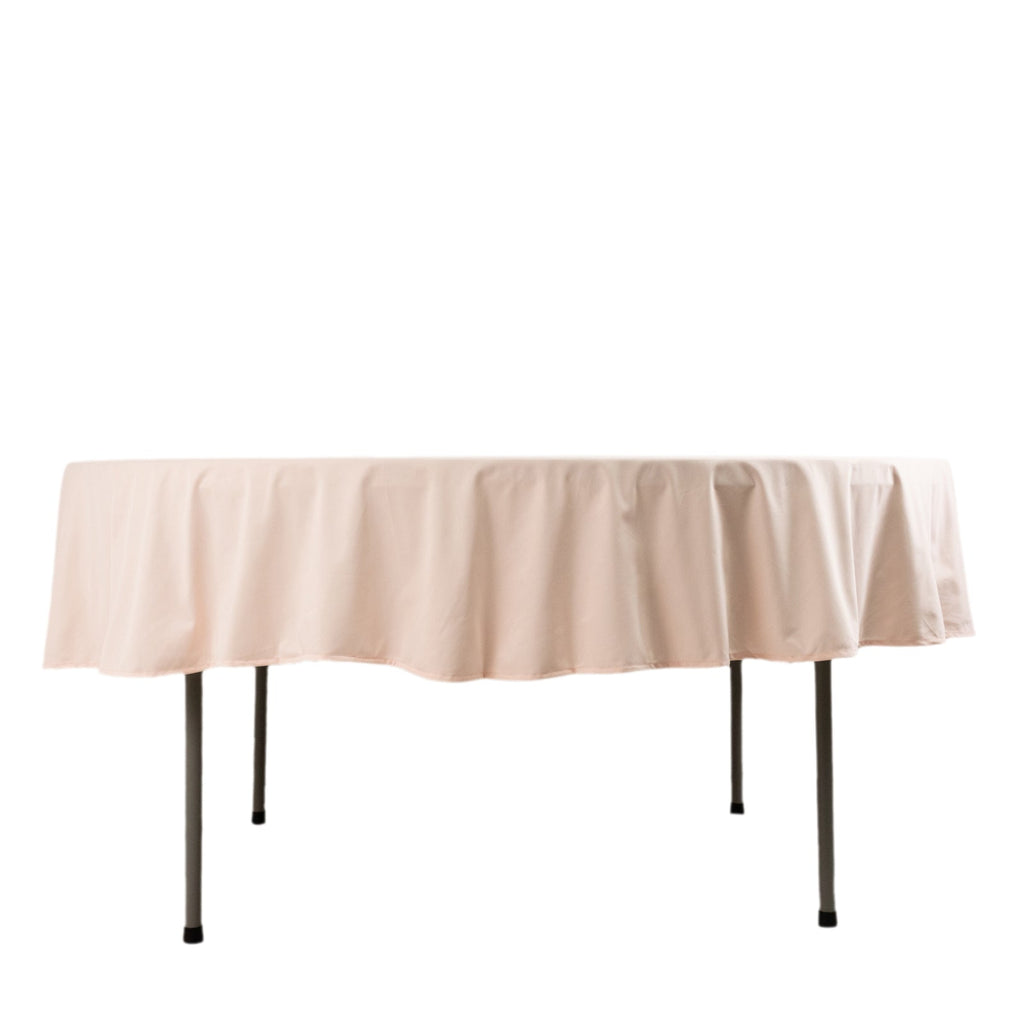 Scuba Round 90" Tablecloth Blush - Wrinkle Free & Stain Resistant Table Cover - Bell Racket Store