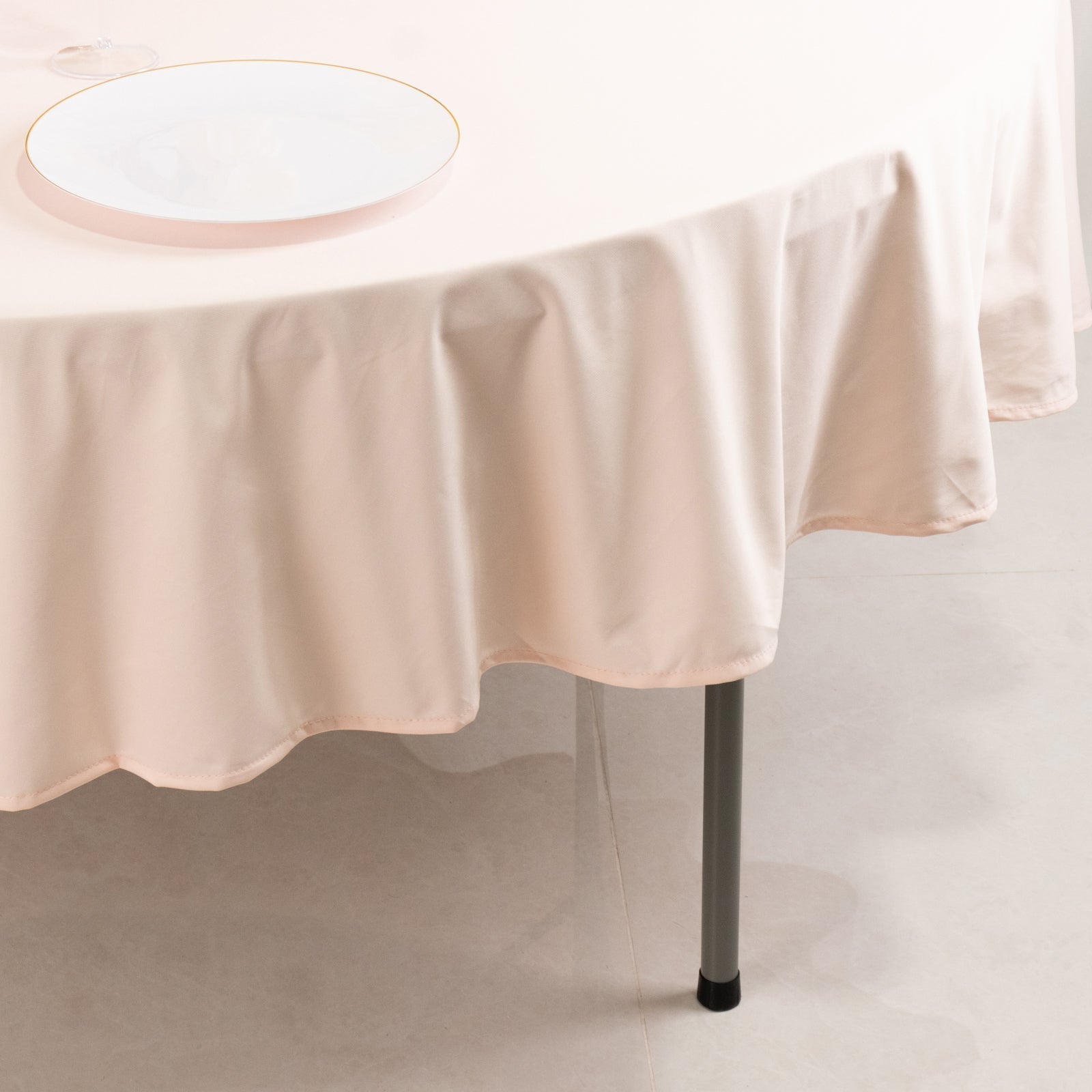 Scuba Round 90" Tablecloth Blush - Wrinkle Free & Stain Resistant Table Cover - Bell Racket Store
