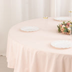 Scuba Round 90" Tablecloth Blush - Wrinkle Free & Stain Resistant Table Cover - Bell Racket Store