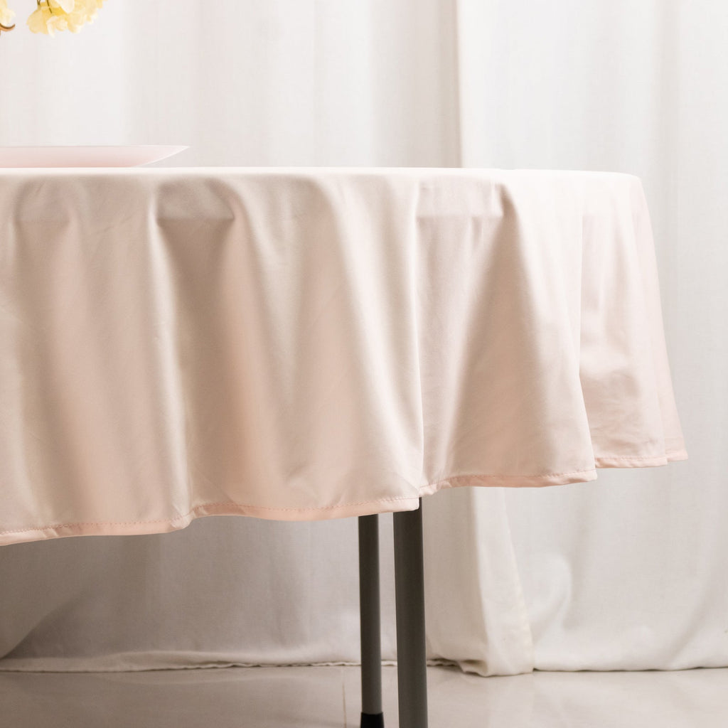 Scuba Round 90" Tablecloth Blush - Wrinkle Free & Stain Resistant Table Cover - Bell Racket Store
