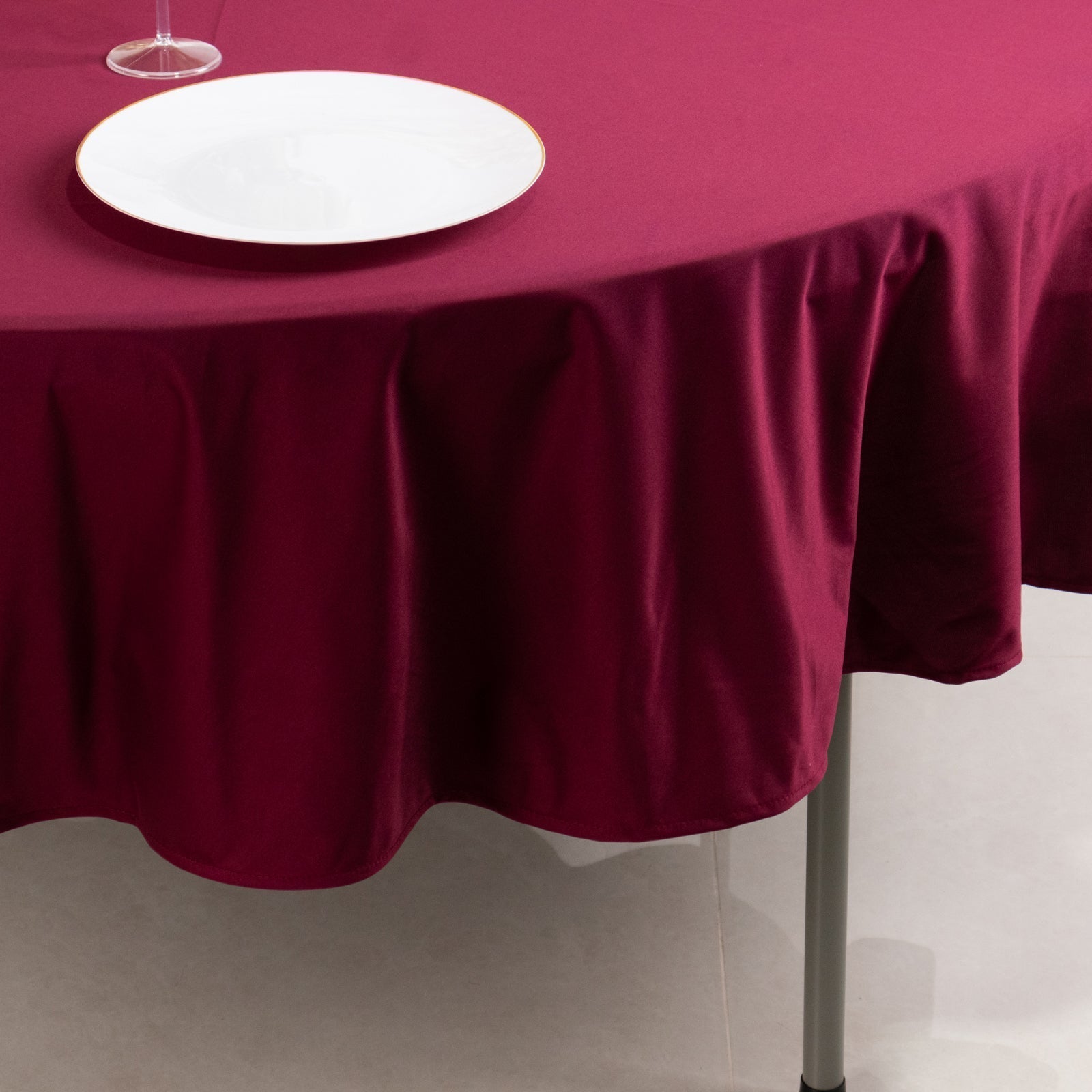 Scuba Round 90" Tablecloth Burgundy - Wrinkle Free & Stain Resistant Table Cover - Bell Racket Store