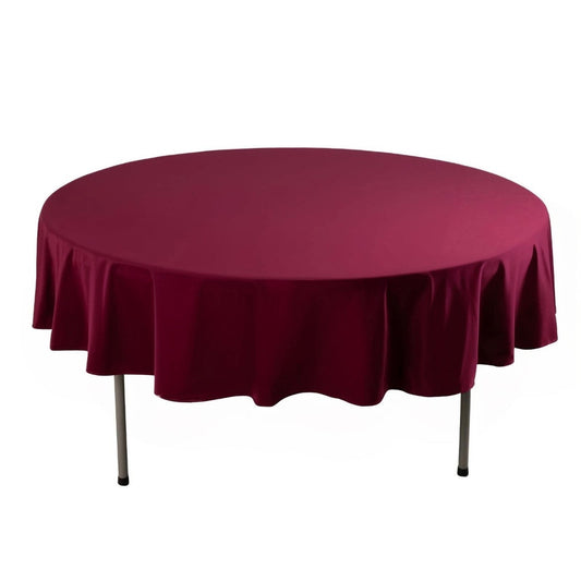 Scuba Round 90" Tablecloth Burgundy - Wrinkle Free & Stain Resistant Table Cover - Bell Racket Store