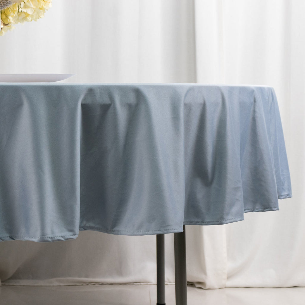 Scuba Round 90" Tablecloth Dusty Blue - Wrinkle Free & Stain Resistant Table Cover - Bell Racket Store