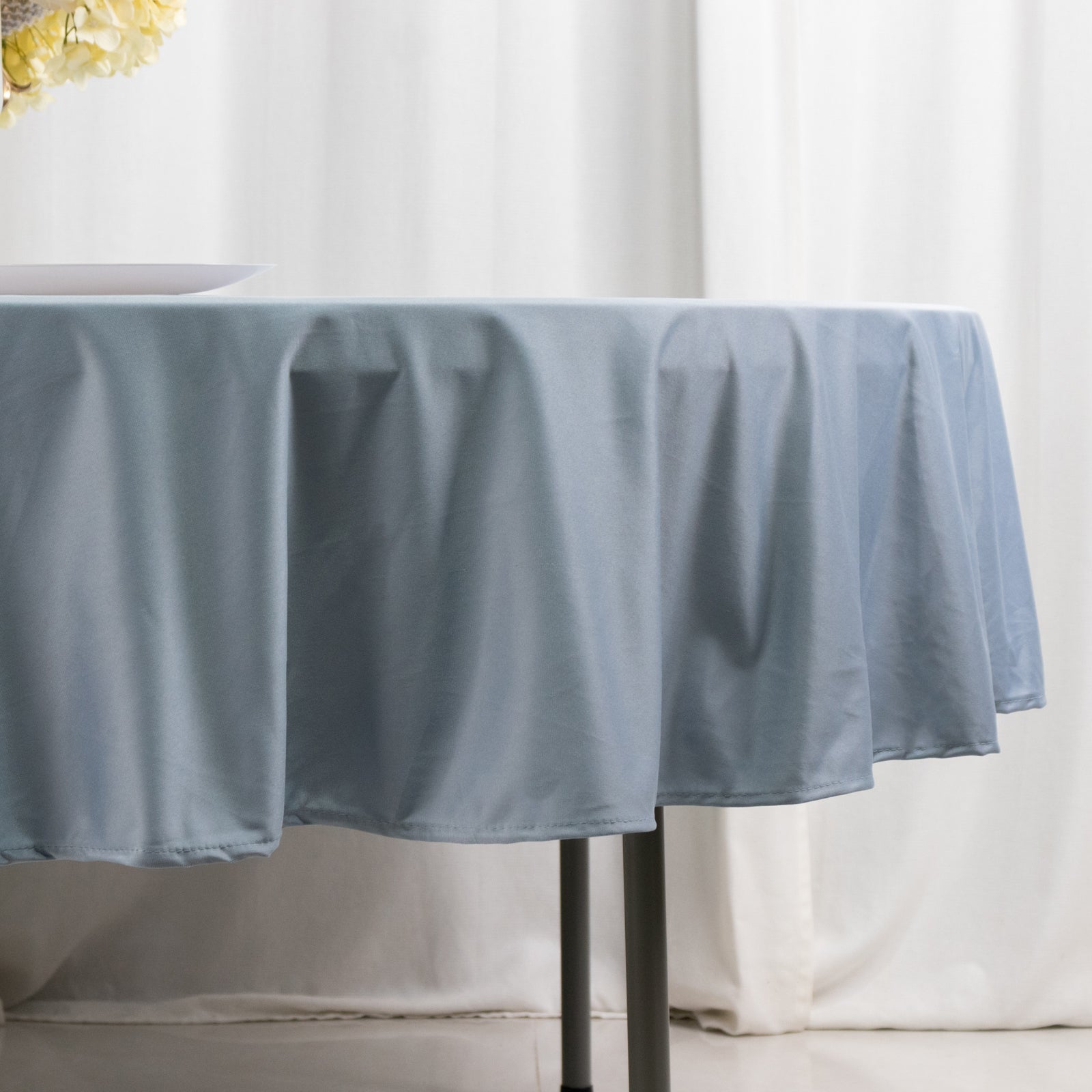Scuba Round 90" Tablecloth Dusty Blue - Wrinkle Free & Stain Resistant Table Cover - Bell Racket Store