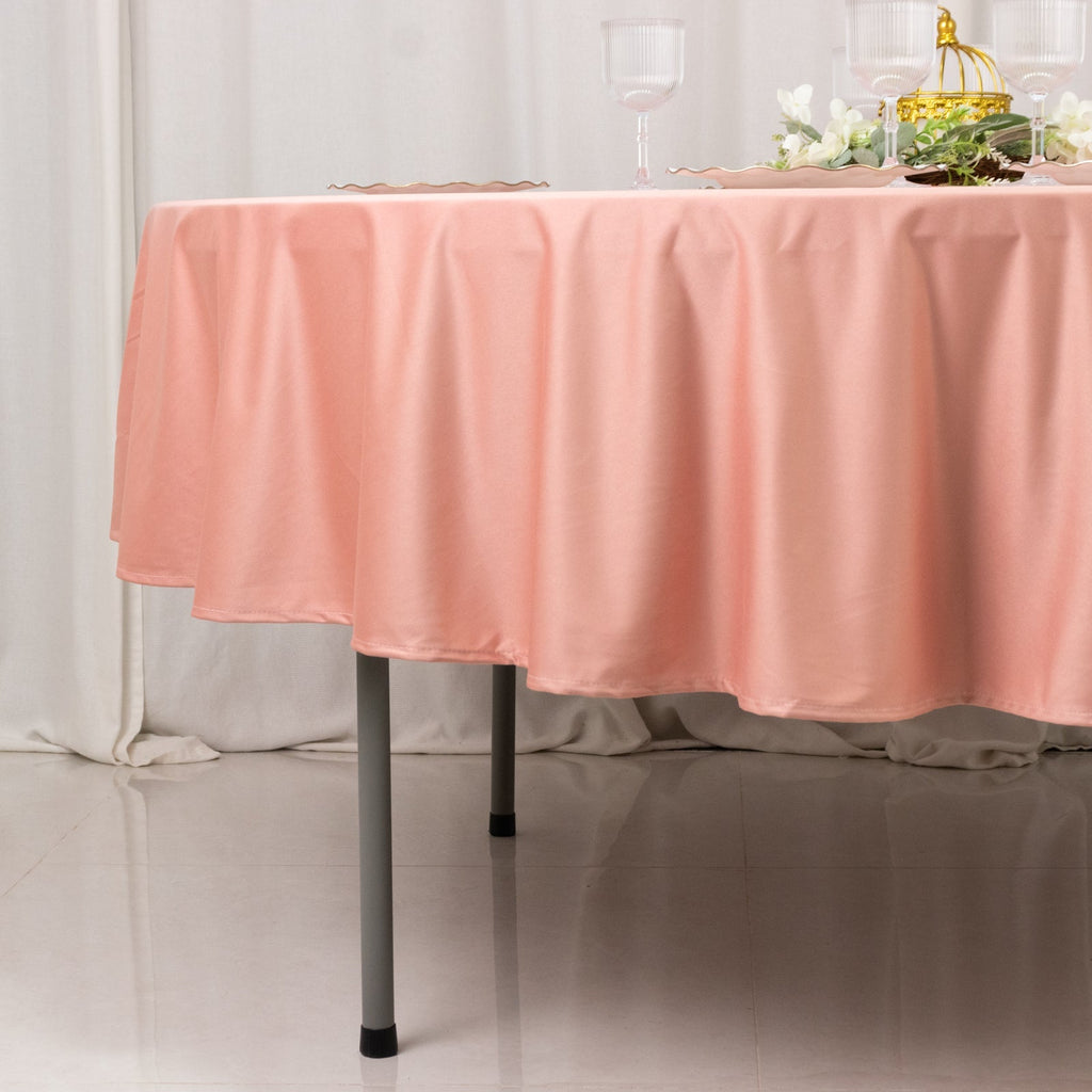 Scuba Round 90" Tablecloth Dusty Rose - Wrinkle Free & Stain Resistant Table Cover - Bell Racket Store