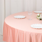 Scuba Round 90" Tablecloth Dusty Rose - Wrinkle Free & Stain Resistant Table Cover - Bell Racket Store