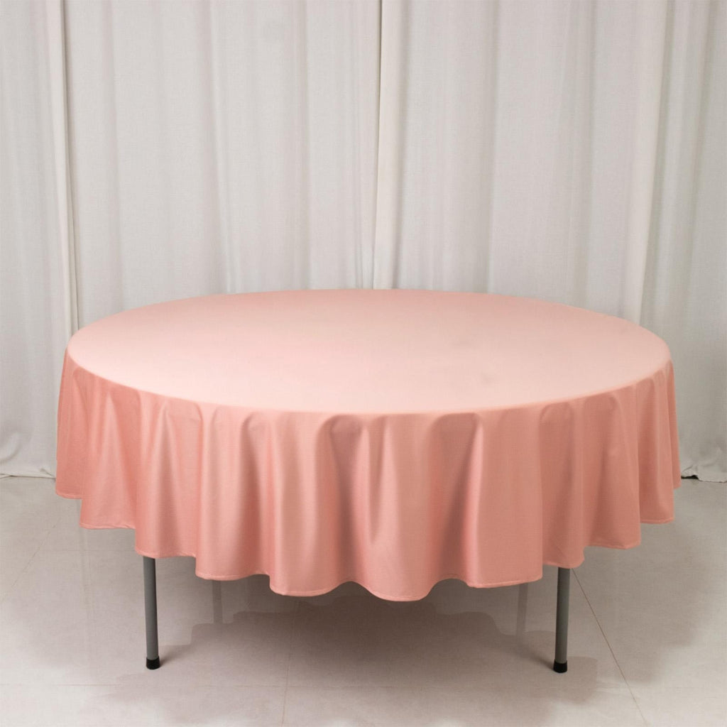 Scuba Round 90" Tablecloth Dusty Rose - Wrinkle Free & Stain Resistant Table Cover - Bell Racket Store