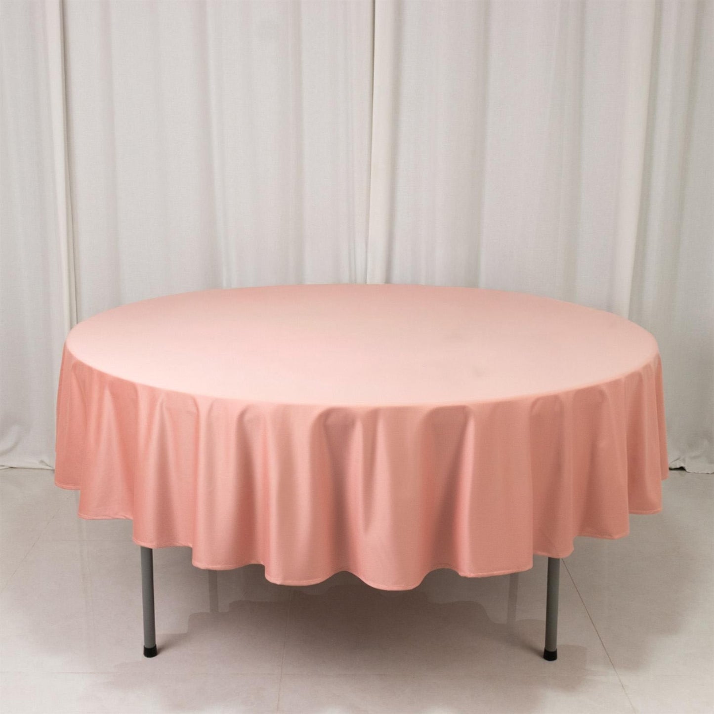 Scuba Round 90" Tablecloth Dusty Rose - Wrinkle Free & Stain Resistant Table Cover - Bell Racket Store