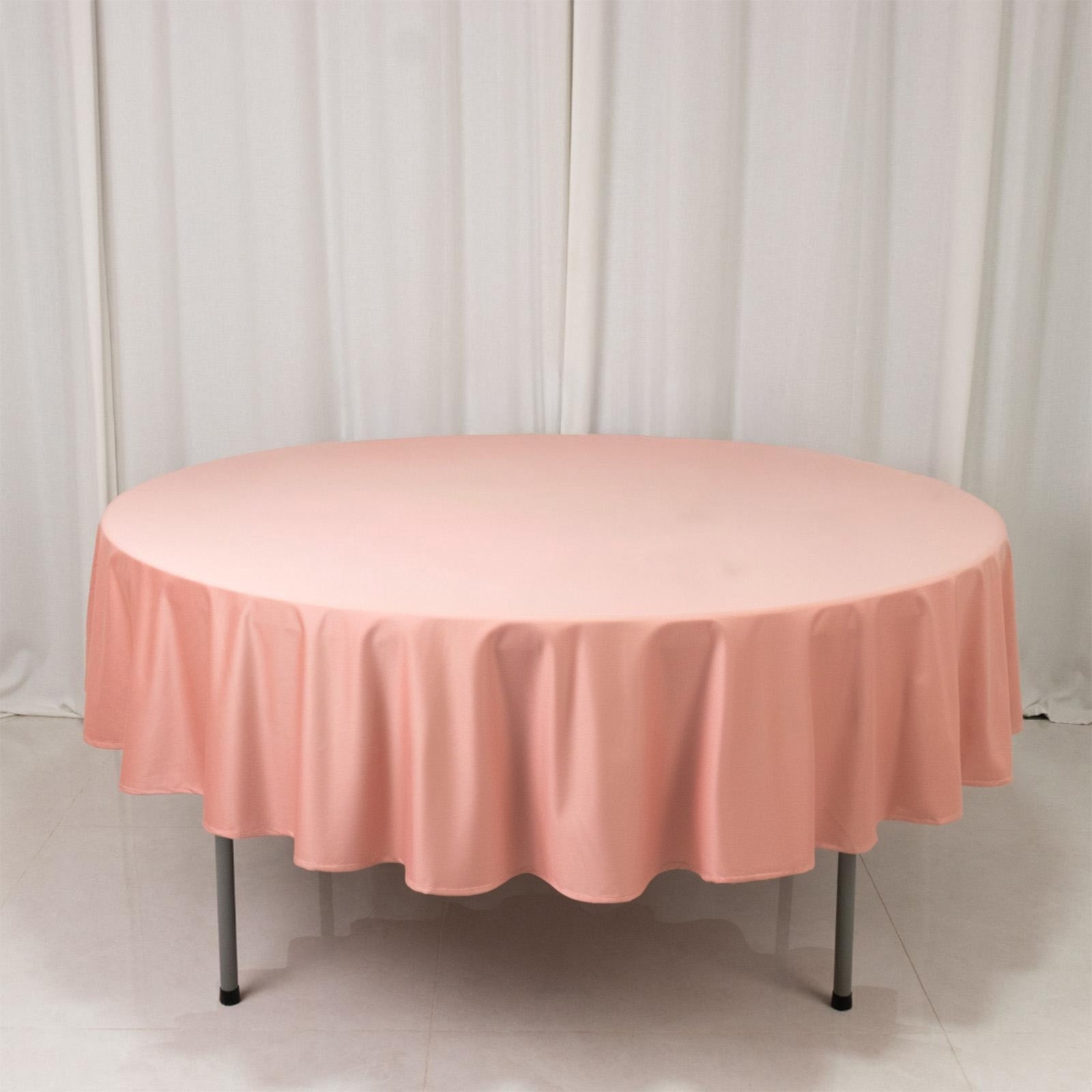 Scuba Round 90" Tablecloth Dusty Rose - Wrinkle Free & Stain Resistant Table Cover - Bell Racket Store