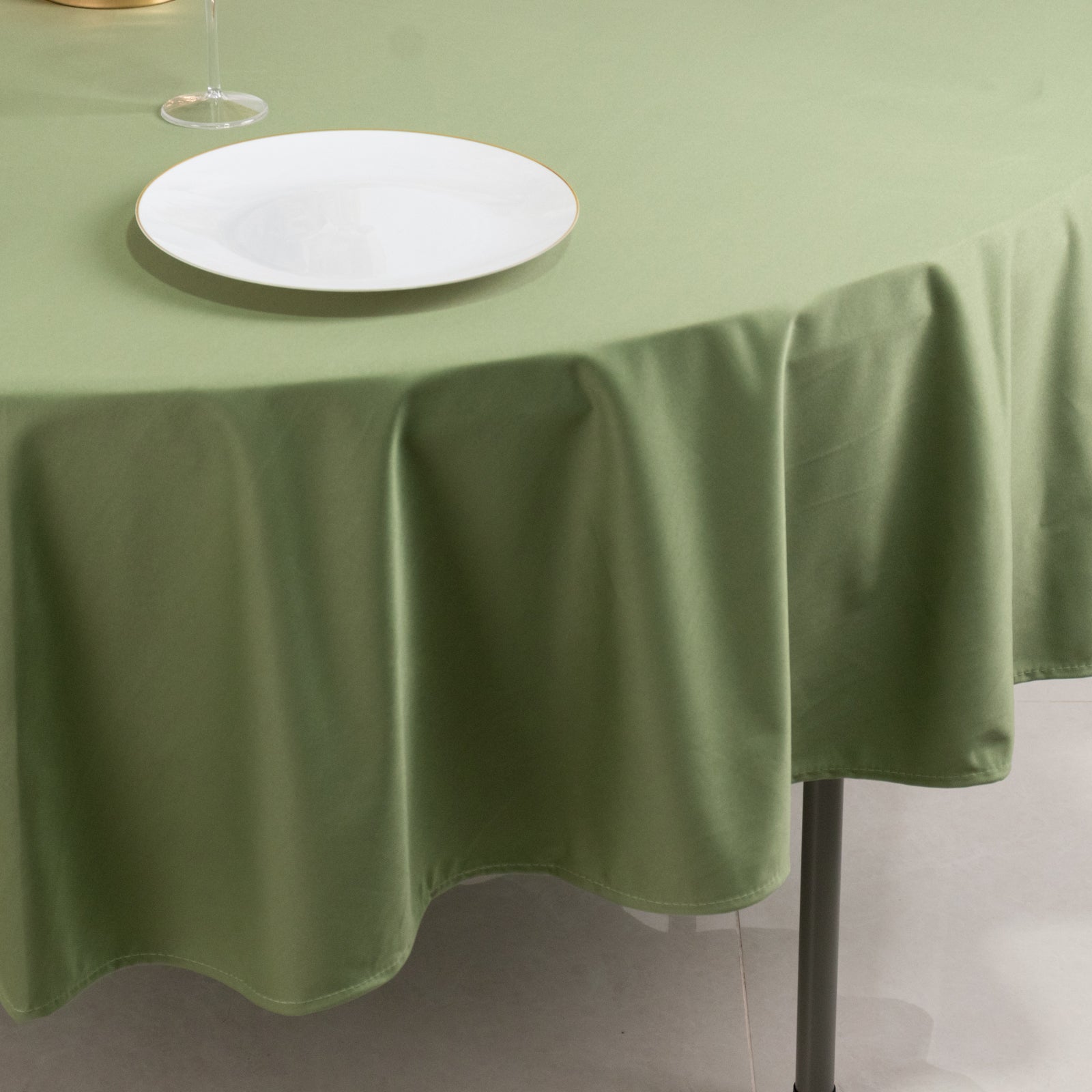 Scuba Round 90" Tablecloth Dusty Sage Green - Wrinkle Free & Stain Resistant Table Cover - Bell Racket Store