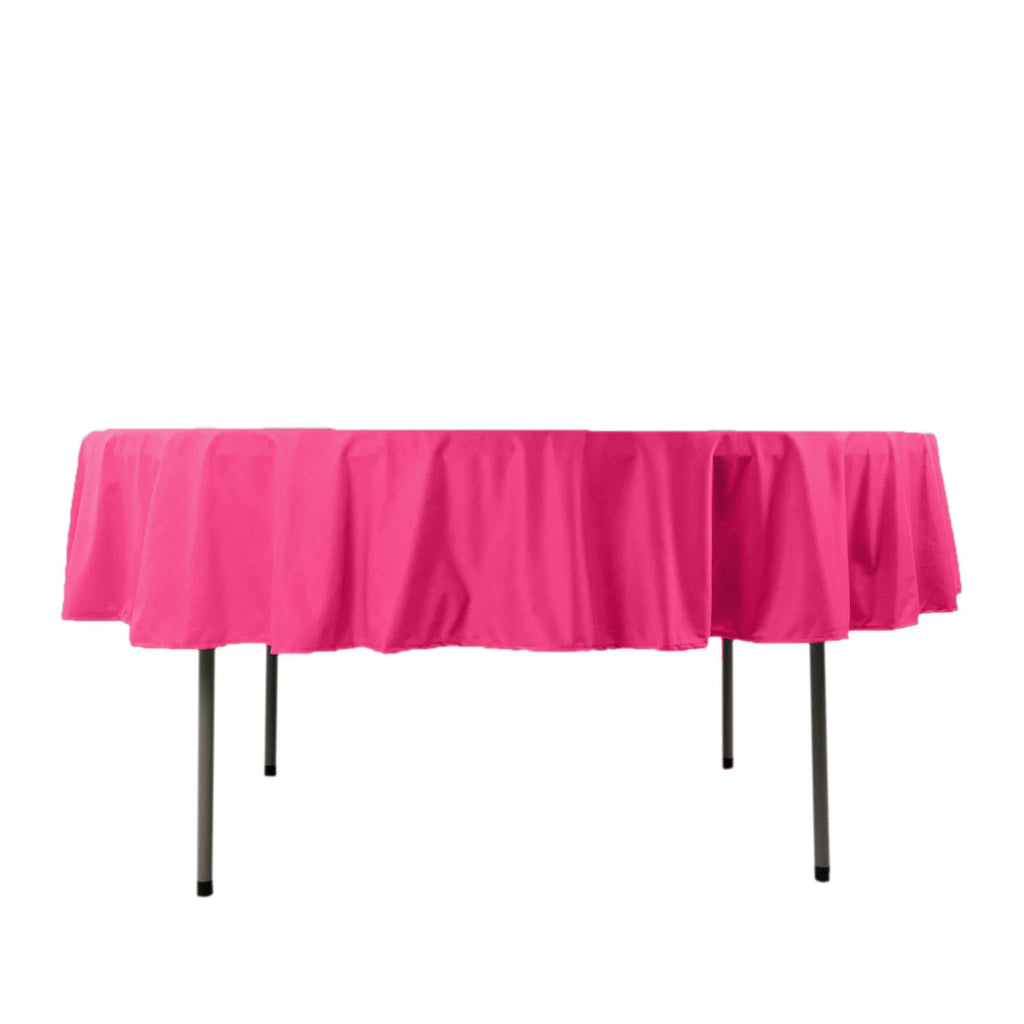 Scuba Round 90" Tablecloth Fuchsia - Wrinkle Free & Stain Resistant Table Cover - Bell Racket Store