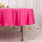 Scuba Round 90" Tablecloth Fuchsia - Wrinkle Free & Stain Resistant Table Cover - Bell Racket Store